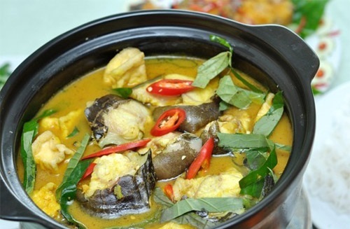 Cá tầm sapa om chuối đậu